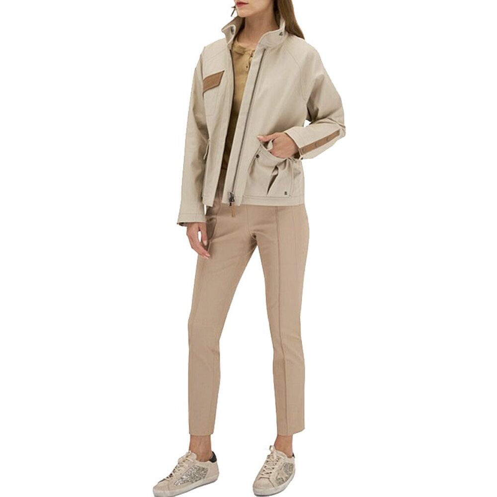 NEW $950 Bogner Kelani-L Jacket! US 10 e 40 Large Light Tan With Leather Trim
